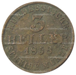 3 гелера 1858 года Германские государства  Гессен-Кассель