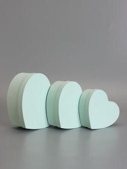 Набор подарочных коробок 3 в 1 сердца, пастельный голубой, 22×20×9; 18.5×17×7.5; 16×14×6 см