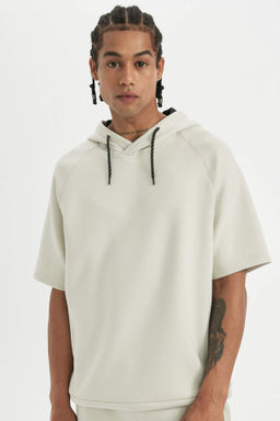 DeFactoFit Siyah Standart Fit Kapusonlu Skuba Dalg?c Kumas K?sa Kollu Tisort  фото 2