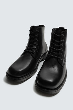 LIMITED EDITION LEATHER LACE-UP BOOTS - Zara фото 12
