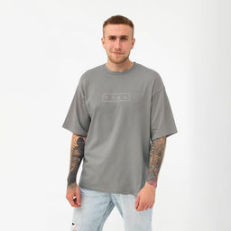 Футболка KAFTAN «пздц», серый, р. 52