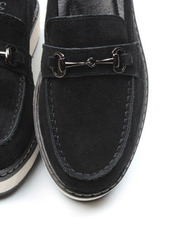 03-5062-2 BLACK Лоферы женские (натуральная замша)