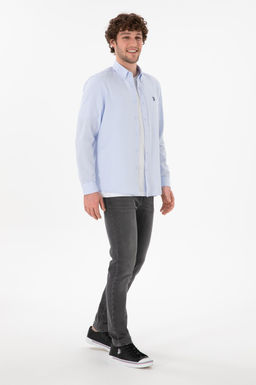 Erkek A__k Mavi Uzun Kollu Basic G_mlek Sepette S_rpriz _ndirim - U.s. polo assn фото 5