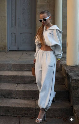 K13400 Костюм спортивный OVER SIZE хлопок СВ_СЕРЫЙ