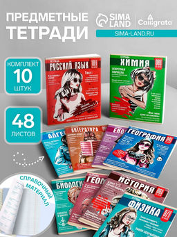 Набор предметных тетрадей  Calligrata TOP «Журнал», 48 листов, 10 предметов