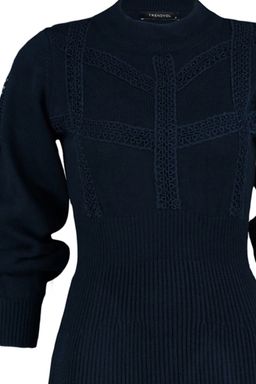 Lacivert Mini Triko Dantelli Elbise TWOAW22EL0011