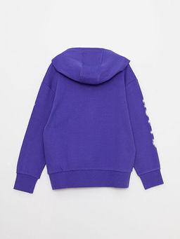 Kap??onlu Bask?l? Uzun Kollu Erkek ?ocuk Sweatshirt - Waikiki фото 2