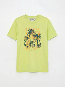 Bisiklet Yaka Bask?l? Erkek ?ocuk Ti??rt