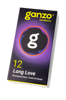 Презервативы Ganzo, Long Love,с анастетиком, латекс,18 см, 5,2 см, 12 шт.