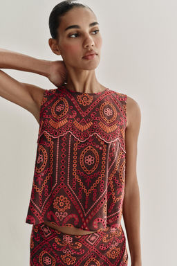 TOP BORDADOS PERFORADOS / Multicolor - Zara фото 5