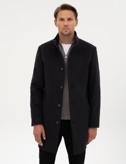 Antrasit Slim Fit Palto