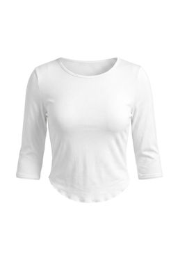 Ekru %100 Pamuk Truvakar Kol Bisiklet Yaka Crop Kol Ucu Detayl_ _rme T-Shirt TWOAW27TS00042 - Trendyolmilla фото 5