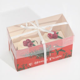 Цена за 5 шт. Коробка для капкейка «С Новым годом», 16×8×10 см