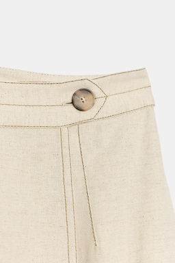 FALDA MIDI CRUZADA CON LINO / Beige claro - Zara фото 9