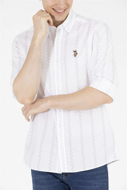 Мужская кремовая рубашка Узунколь - U.s. polo assn фото 13