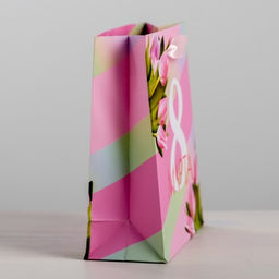 Пакет ламинированный вертикальный 8 Марта, S 12 15 5,5 см - Дарите счастье фото 2