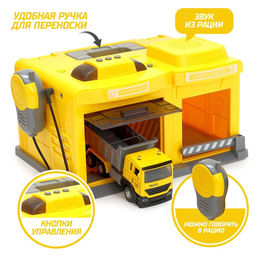 Парковка - гараж «Стройка» с машинкой и рацией, световые и звуковые эффекты, МИКС