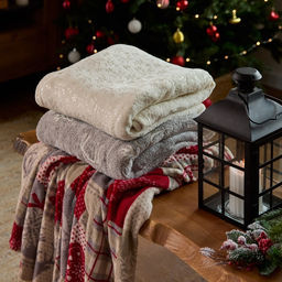 Плед «Этель» «Серебряные снежинки» 180×200 см,100% п/э, корал-флис 220 г/м²