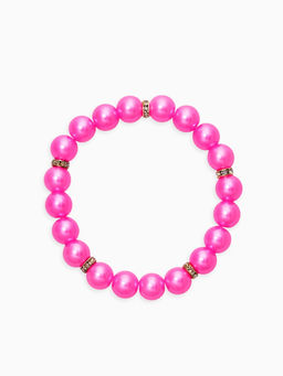 Цена за 2 шт. Набор детский «Выбражулька» 2 предмета: бусы, браслет, жемчуг стразы, цвет ярко-розовый