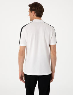 Siyah Kol Detayl_ Slim Fit %100 Pamuk Apa_ Yaka Ti__rt