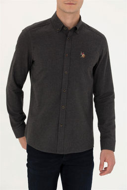 U. S. Polo Assn / Мужская черная базовая рубашка с длинным рукавом - U.s. polo assn фото 13