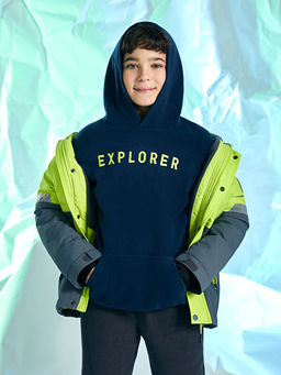 Kap??onlu Nak??l? Uzun Kollu Polar Erkek ?ocuk Sweatshirt