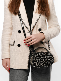 LACCOMA сумка НИM368-леопард белый натуральная кожа хлопок  фото 8