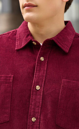 Рубашка вельвет F221-0470 bordo - Fine joyce фото 2