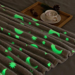 Плед светящийся в темноте Этель Луна 180*200 см,100% п/э, корал-флис, 220 гр/м2  фото 2