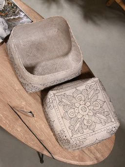 Корзинка плетёная «Бонтанг», 30×30×18.5 см, бамбук, светлая