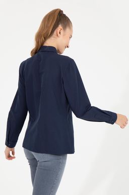 Женская темно-синяя рубашка с длинным рукавом, базовая - U.s. polo assn фото 5