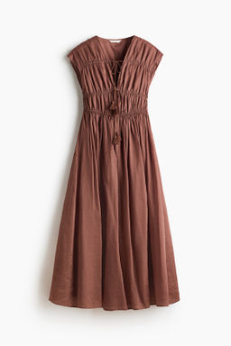 Vestido de ramio con tiras de enlazar - H&m фото 9