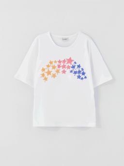 Bisiklet Yaka ?ift Y?nl? Payetli K?sa Kollu K?z ?ocuk Ti??rt
