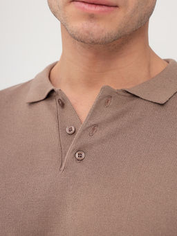 Джемпер мужской с воротником поло GREG G128-AC155 (бежевый)  фото 4