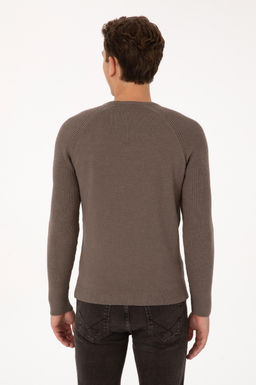 Erkek Regular Fit Bisiklet Yaka Vizon Kazak - U.s. polo assn фото 5