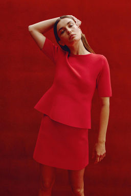 PLAIN KNIT PEPLUM TOP - Zara фото 2