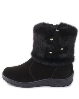 Унты женские на литой подошве. Черные., Черные. Замша. Короткие. Молния.