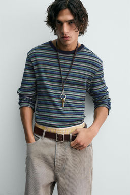 RIBBED STRIPED T-SHIRT - Zara фото 6