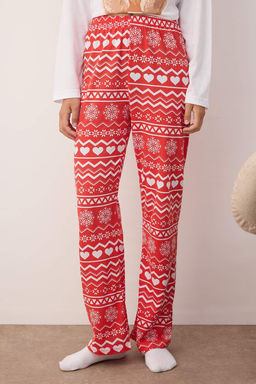 K?rm?z?-Beyaz Ay?c?kl? K?s Temal? Orme Pijama Tak?m? THMAW26PT00047 - Trendyolmilla фото 3