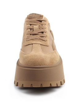 04-P117-2C BEIGE Кроссовки демисезонные женские (натуральная замша, натуральная кожа, текстиль)