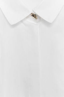 PLEATED POPLIN SHIRT - Zara фото 7