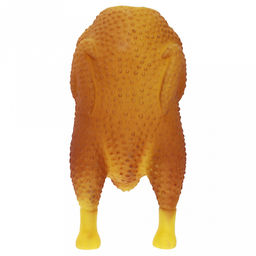 Игрушка для собаки Кура гриль 18х9х7см, с пищалкой, ПВХ, фактурная, желтый/бежевый, Пэт тойс (Pet toys) (Китай)  фото 4