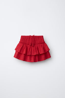 FALDA BERMUDA SCHIFFLY VOLANTES / Rojo