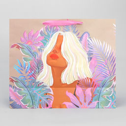 Пакет подарочный крафтовый с пластиковым окном, упаковка, Нежность, 31?26?11 см