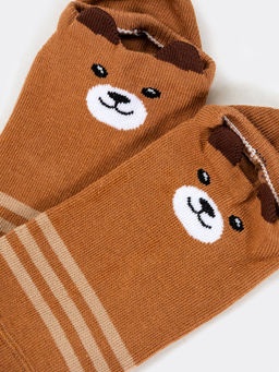 Цена за 5 пар! Носки детские коричневые с узором в виде медвежат - Mark formelle фото 2