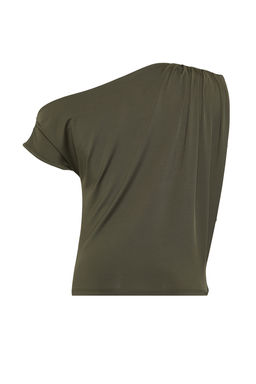 Trendyolmilla Kahverengi Regular/Normal Kal?p Asimetrik Yaka S?f?r Kol C?tc?tl? Esnek Orme Bluz TWOSS24BZ00396  фото 8