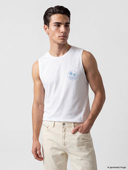 Bisiklet Yaka Standart Fit Bask?l? Erkek Ti??rt