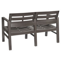 Диван садовый «Рейки», пластик, 58×120×75 см, двухместный, мокко