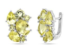 Серьги из серебра лимонный топаз, Джаккет