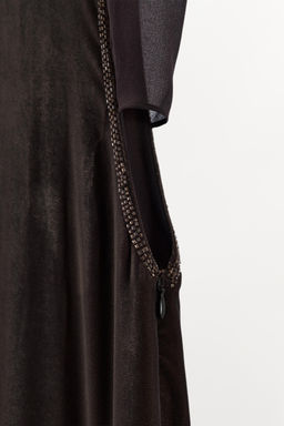 COMBINED VELVET BEADED FRINGED DRESS - Zara фото 5